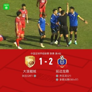 开云-延边龙鼎2-1大连鲲城，多明戈斯传射，乔瓦尼建功
